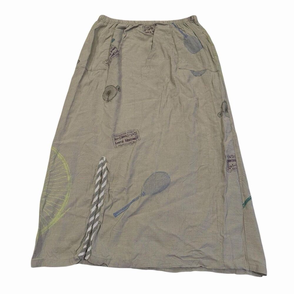 Staley Gretzinger Womens Skirt Maxi Theme Park Sports Stretch Waist Green